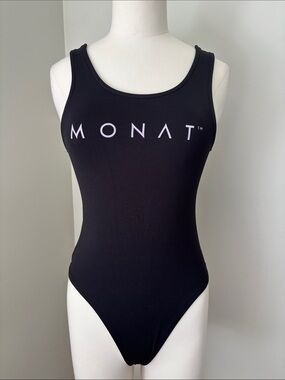 MONAT Black Round Neck Tank Bodysuit XS